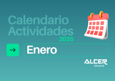Calendario de actividades del mes de enero organizadas por ALCER Alicante, destacando eventos y talleres enfocados en la salud renal.