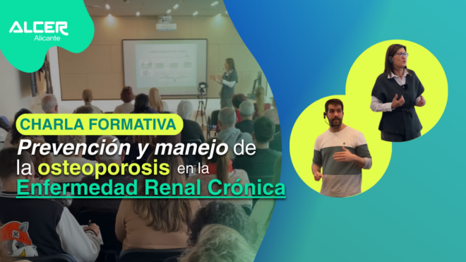 Charla sobre prevención de la osteoporosis en enfermedad renal crónica de ALCER Alicante en el Hospital Doctor Balmis.